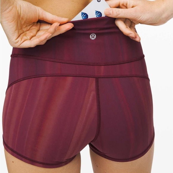 Lululemon in Movement Short Everlux Garnet Red Athletic Breathable Stretch 4 - Picture 3 of 10